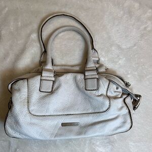 Michael Kors Off White Pebbled Leather Satchel Shoulder Bag